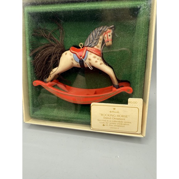 Vintage 1981 Hallmark Rocking Horse Christmas Ornament with Box - Picture 2 of 16